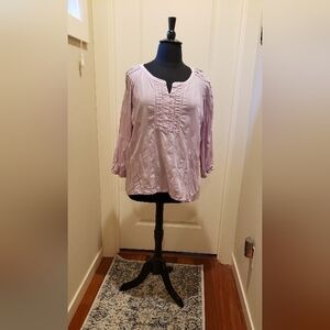 Indigo Womens Lilac Blouse with Crochet Detail